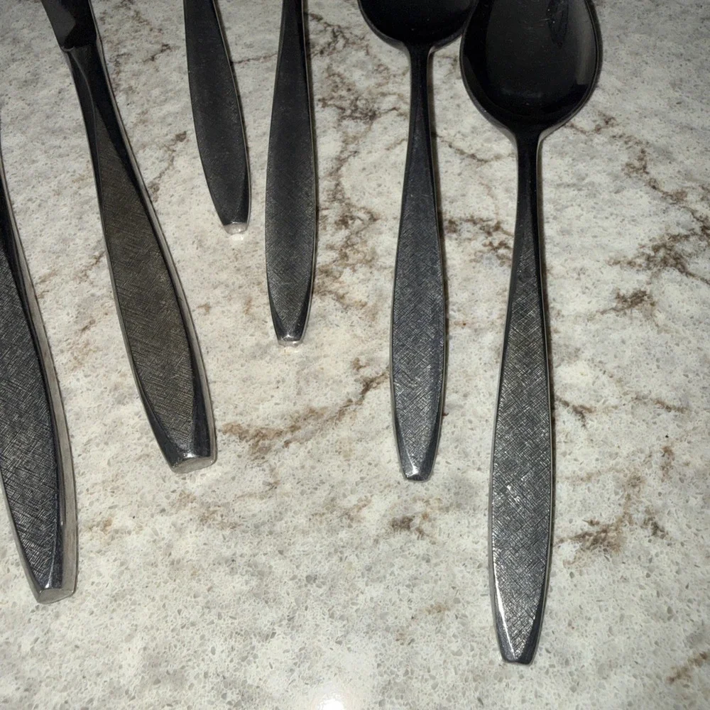 7 Vintage Ekco Eterna Corsair Custom Stainless Steel Flatware Silverware Japan